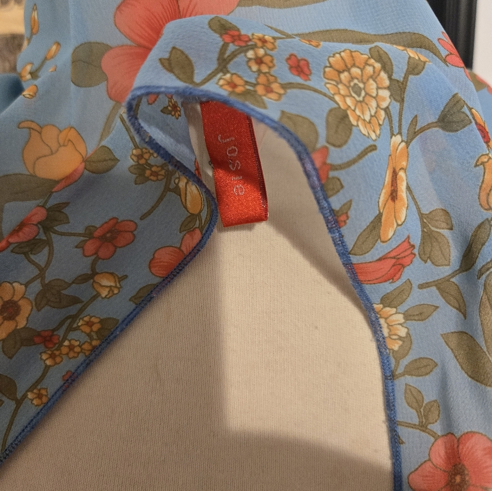 Josie:Floral Blue Robe. 40 - Picture 4 of 4